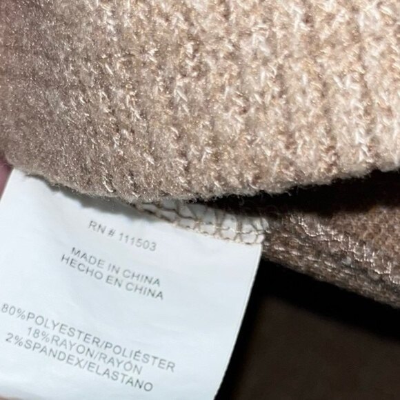 June & Hudson Light Brown Sweater Mock Neck Cozy Button Accent Womens Size 1 - Picture 5 of 5